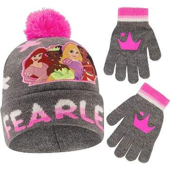 Princess Girls Winter Hat With Knit And Insulated Ski Glove Set, Kids Ages  4-7 : Target