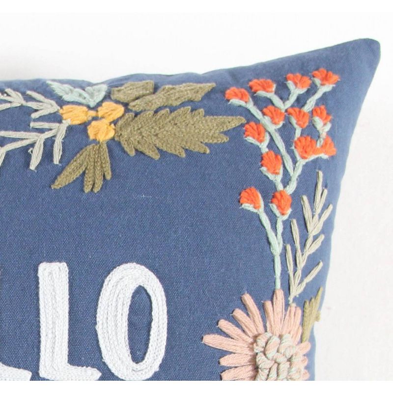 18&#34;x18&#34; &#39;Hello Fall&#39; Square Throw Pillow Blue - Rizzy Home, 4 of 5
