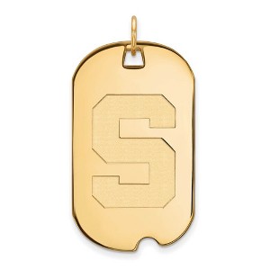 Black Bow Jewelry 14k Yellow Gold Michigan State Spartans NCAA Large Pendant - 1 of 3