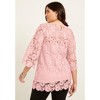 June + Vie by Roaman's Women's Plus Size Allover Lace Top - 3 of 4