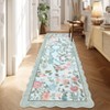 Pastoral Floral Washable Area Rug Non Slip Farmhouse Floor Cover Soft Non Shedding Indoor Rug Low Pile Foldable Carpet for Living Rom Bedroom Nursery - 3 of 4