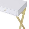 Metal & MDF Rectangular Vanity Desk with Mirror, Jewelry Tray, Crystal Handles, and 2 Drawers - 2 of 4