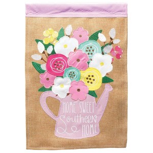 Magnolia Garden Sweet Southern Home Watering Can Bouquet 29 x 42 Inch Polyester Garden Flag - 1 of 4
