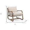 HomeRoots 30" Beige And Natural Linen Arm Chair - 3 of 4