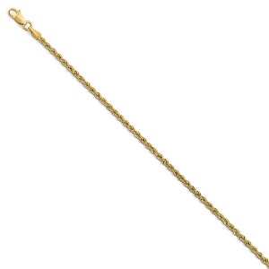 Black Bow Jewelry 14k Yellow Gold 2.25mm Handmade Solid Classic Rope Chain Bracelet - 1 of 4