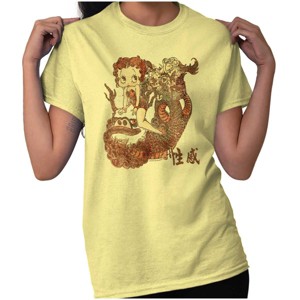 Betty Boop Chinese Fashion Lion Womens Graphic T Shirt Tees Brisco Brands - 1 of 2