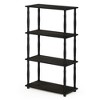 Furinno Modern 4-Tier Decorative Bookshelf Open Multipurpose Bookcase Shelf Display Rack for Living Room&Home Office&Decor,Espresso/Black - 4 of 4