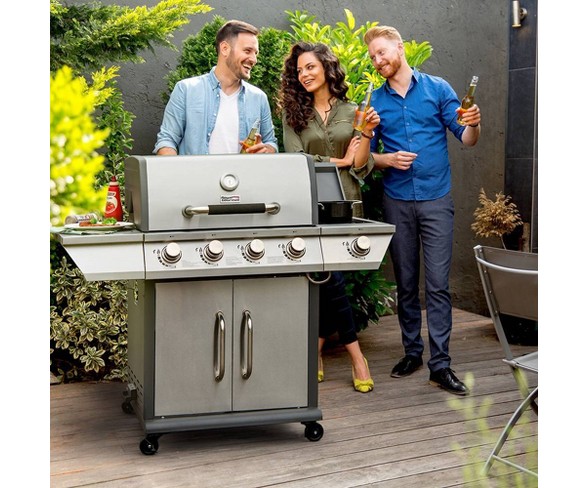 Stainless Steel 4 Burner Propane Gas Grill with Side Burner GG4302S Silver - Royal Gourmet