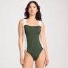 Lands' End Women's Square Neck High Leg One Piece Swimsuit - 4 of 4
