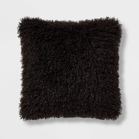 Euro Faux Fur Chevron Decorative Throw Pillow Blush - Opalhouse 1