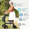 Lycvki Adjustable All Terrain Knee Rollator Walker for Broken Leg Ankle Injuries with 10" Big Wheels, Dual Brakes - 3 of 4