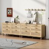 TIRAMISUBEST 51" Rattan Natural Dresser with Drawers, 6 Drawer Dresser, Clothes Storage Cabinet for Hallway, Living Room, Bedroom - 4 of 4