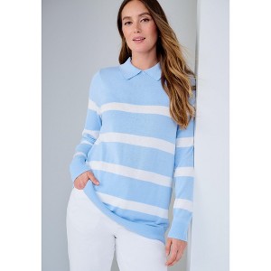 Jessica London Pullover Collared Polo Sweater - 1 of 2