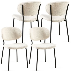 NicBex 4pc Dining Chair Modern Upholstered Curved Backrest & Metal Legs Side Chair Dining Room Kitchen Furniture - 1 of 4