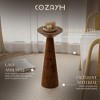 COZAYH Pedestal Tall Round Table for Living Rooms or Bedrooms, Walnut, Set of 2 - 2 of 4