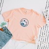 S.W. Smiley Ocean Waves Outline - Women's Boxy Crop Top Graphic T-Shirt - 3 of 4
