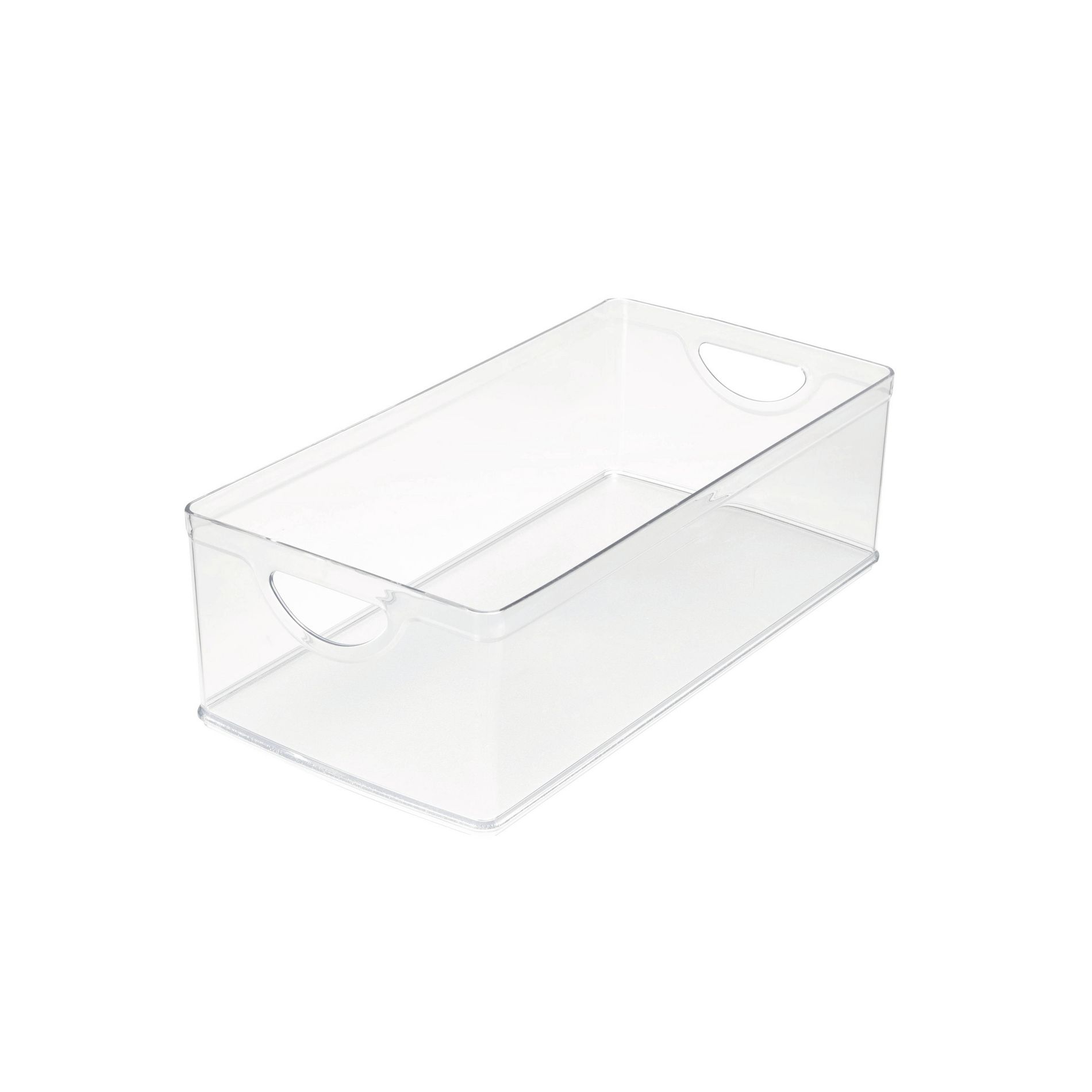 iDESIGN Recycled Plastic Cabinet and Pantry Storage Bin with Integrated Handle Clear Bin: Kitchen Organizer, 16"x8"x5"