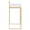 LumiSource Set of 3 Fuji Stacker Barstools Gold/White Velvet - 3 of 4
