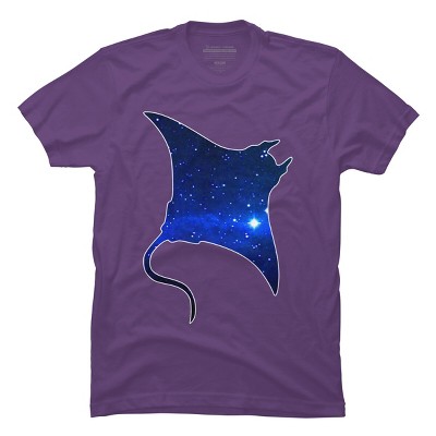 Men's Design By Humans Space Manta Ray By Shrenk T-Shirt