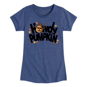 Girls' - Instant Message - Howdy Pumpkin Fitted Short Sleeve Graphic T-Shirt - 1 of 4
