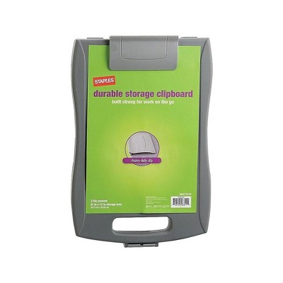 Staples Portable Storage Clipboard Gray 9-1/2" x 12" Each/Pack (15786) 741144