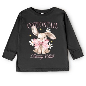 The Juniper Shop Coquette Cottontail Bunny Club Toddler Long Sleeve Tee - 1 of 4