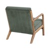 JUJABU Modern Accent Chair with Ribbed Corduroy Upholstery & Lumbar Pillow – Natural Wood Frame - 3 of 4