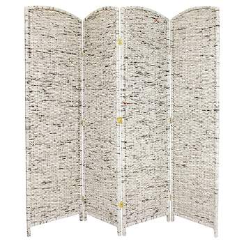 6 ft. Tall Recycled Newspaper Room Divider 4 Panels - Oriental Furniture