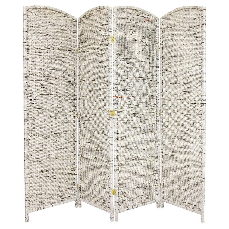 6 ft. Tall Recycled Newspaper Room Divider 4 Panels - Oriental Furniture, 1 of 5
