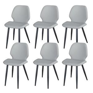 Sapphtopaz Modern Dining Chairs with Metal Legs PU Upholstered Kitchen Chair with Shell-Shaped Dining Room Chair for Kitchen,Restaurant - 1 of 4