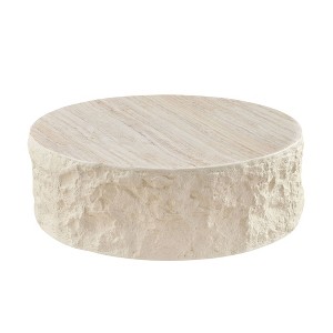 NicBex Fiberglass Cream Style Simple Coffee Table,Elegant Shape Side Table,Center Table for Living Room,Bedroom - 1 of 4