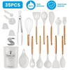 NewHome "35-Piece Kitchen Utensils Set with Holder – Complete Cooking & Baking Tools, Spatulas, Spoons, Tongs, Cups" White - 2 of 4