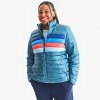 Primary Adult Puffer Jacket In Stripe (Women's Fit) in Navy Bold Rainbow - 2 of 2