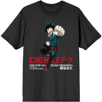 Deku Battle My Hero Academia Anime Character Mens Charcoal Graphic