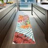 Modern Tropical Leaf Area Rug Soft Washable Rug Low Pile Non Slip Floor Carpet - 3 of 4