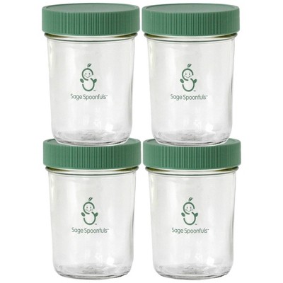 Sage Spoonfuls Glass Snack Jars 4pk Baby Food Storage Container - Clear - 8oz