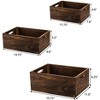 Aoibox Set of 3 Wood Nesting Storage Crates with Handles Rustic Farmhouse Decorative Solid Containers Handmade Organizers - 2 of 4