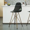 LeisureMod Cresco Modern Acrylic Bar Stool – Gold Steel Base and Footrest Counter Height Chair for Kitchen, Breakfast Bar, or Dining Area Set of 2 - 2 of 4