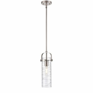 Pilaster II Cylinder - 1 Light Stem Hung Pendant In Industrial Style-14.5 Inches Tall and 5 Inches Wide - 1 of 1