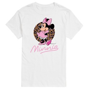 Men's - Disney - Minnie Mouse Leopard Print Logo Short Sleeve Graphic T-Shirt - 1 of 4