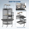 61-inch Large Bird Cage with Rolling Stand, Metal Playtop Parrot Cage for Medium & Large Birds, Includes Feed Bowls & Slide-Out Tray, Silver - 4 of 4