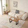QingMoon Rectangle Coffee Table, Industrial Wood Tea Table with Metal Legs for Office, Living Room and Reception Room - 3 of 4