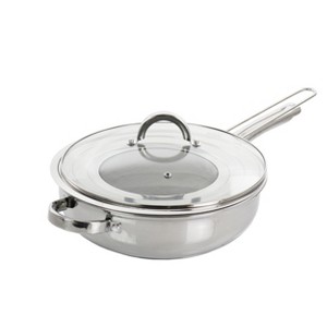 Oster Sangerfield 3 Piece 4 Quart Stainless Steel Saute Pan with Lid and Splatter Guard - 1 of 4