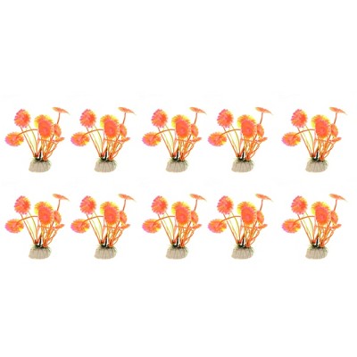 Unique Bargains Aquarium Plastic Plants for Fish Tank Landscape Decoration Pink 10 Pcs