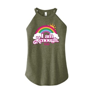 Women's - Barbie - I Am Kenough Rainbow Clouds Graphic High Neck Tank - 1 of 2