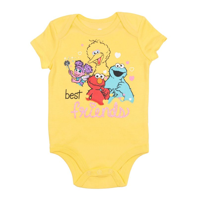Sesame Street Baby 5 Pack Bodysuits Newborn to Infant, 2 of 8