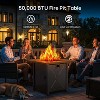 Kismile Propane Fire Pit, 28 Inch Square Outdoor Fire Pit 50000 BTU Heat Output - 4 of 4