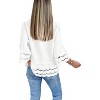 Imily Bela Womens 3/4 Bell Sleeve Eyelet Button Down Shirt Casual Ruffle Hem Blouse - 4 of 4