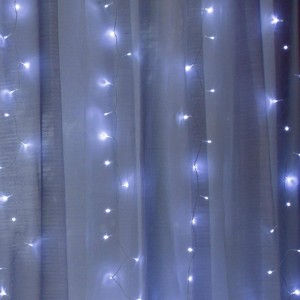 Productworks 16978 Cool White 300 Led Lights With 2 Sheer Curtain Panels - 1 of 4
