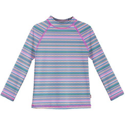 City Threads USA-Made Girls UPF 50+ Printed Long Sleeve Rashguard Tee - image 1 of 3